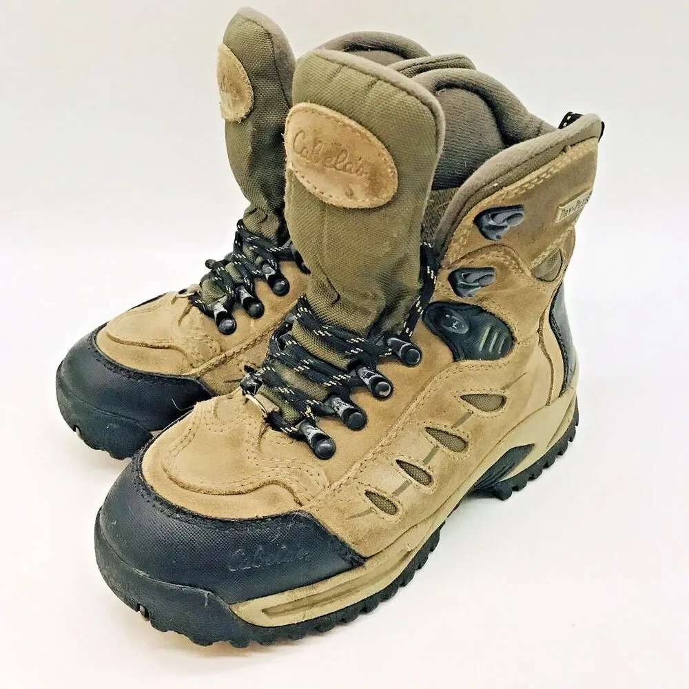 Cabela's Dry-Plus Thinsulate Ultra Hiking Boots 83-0534 Women's 5.5D Tan Lace Up